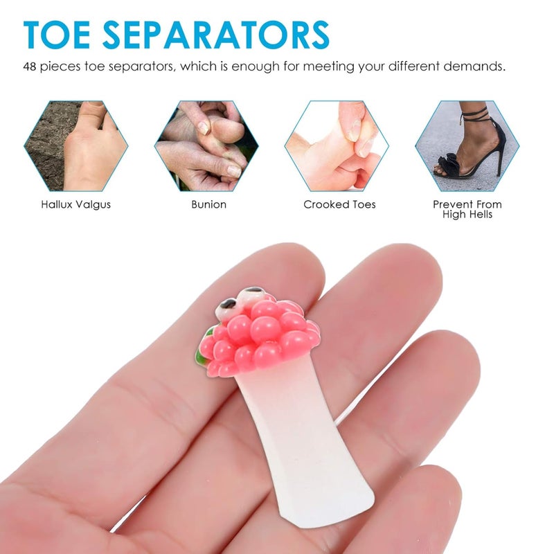 Uonlytech 24pcs Silicone Toe Separators Fruit Toe Separator Toe Nail Separators Toes Dividers Pedicures Nail Art Tools Pedicure Spacers for Nail Salon - Image 5
